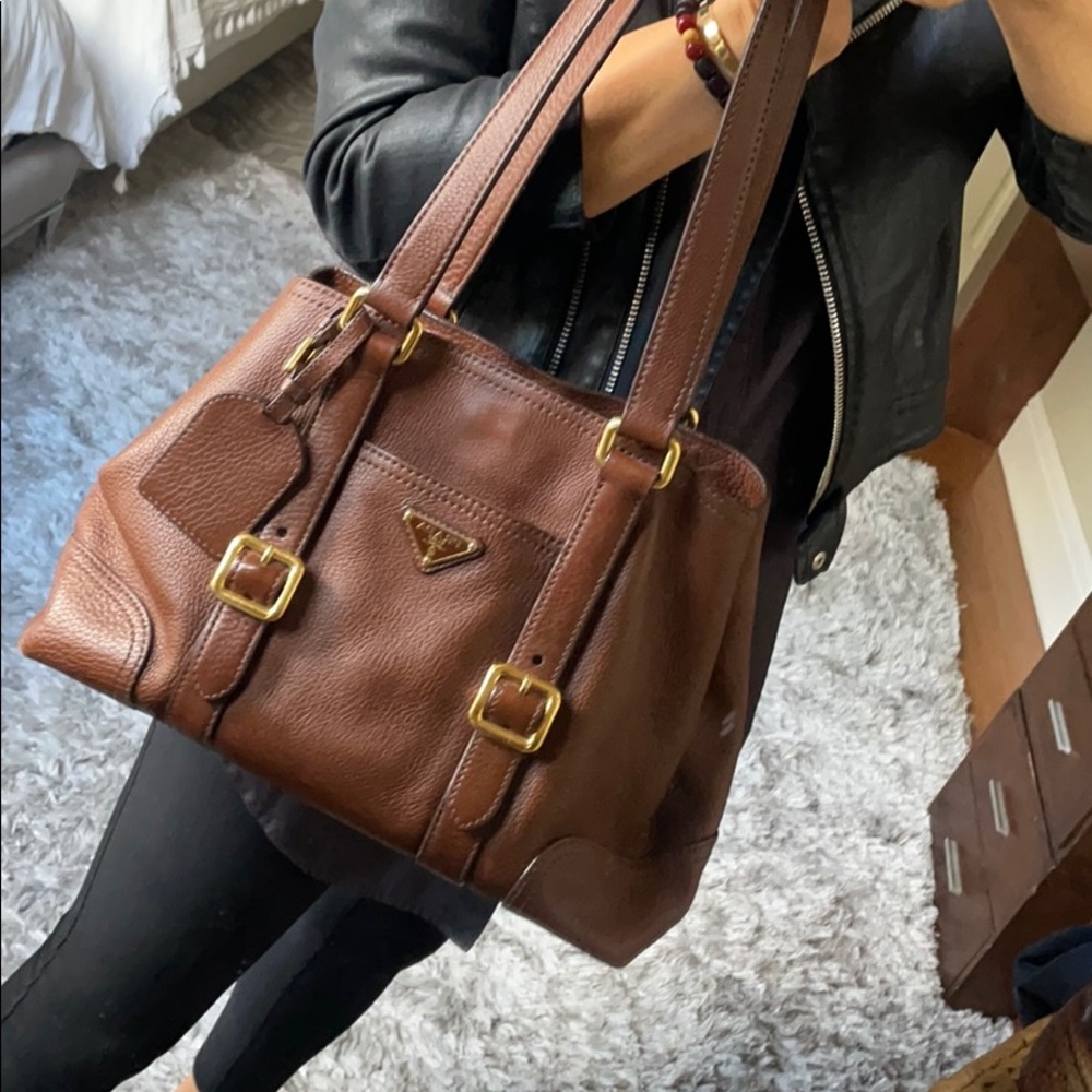 Prada classic brown leather handbag - Picture 5 of 16